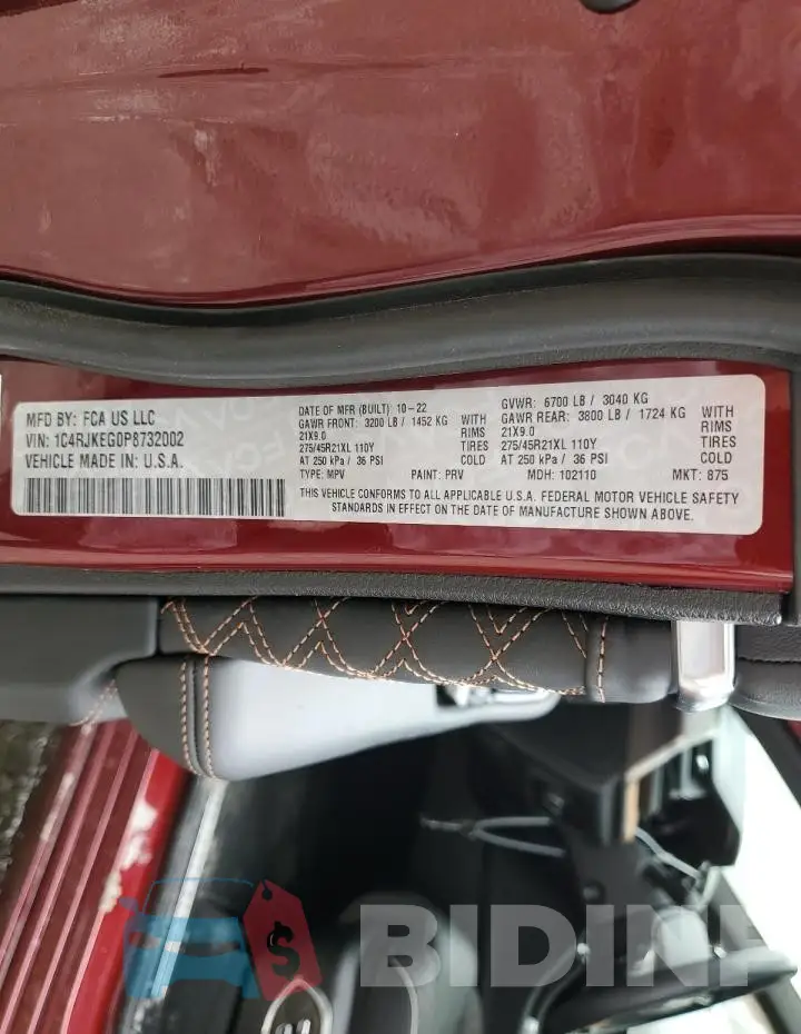 1C4RJKEG0P8732002 Photo# 13