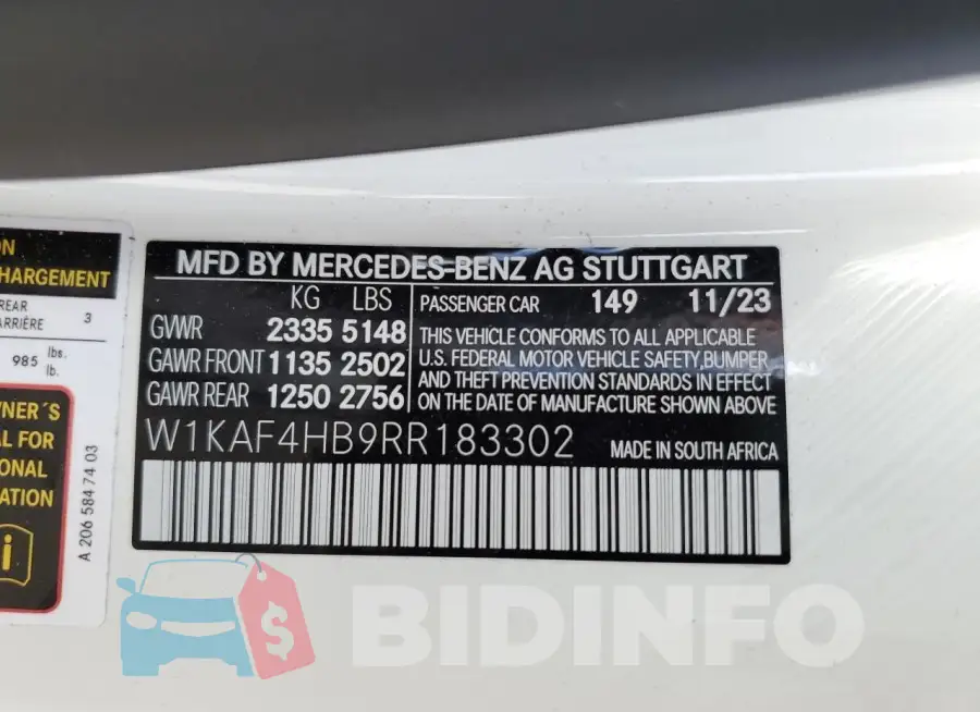 W1KAF4HB9RR183302 Photo# 12