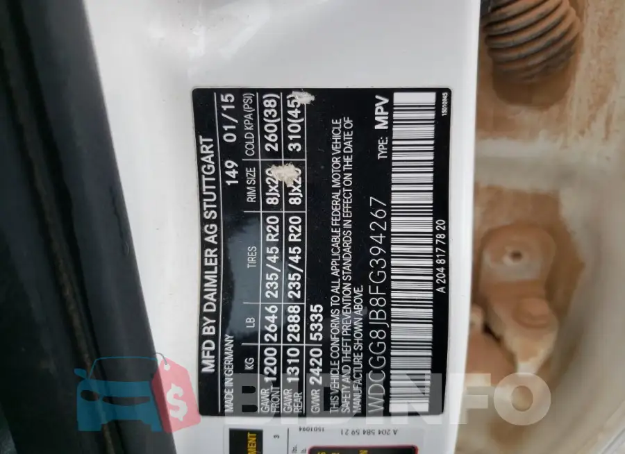 WDCGG8JB8FG394267 Photo# 13