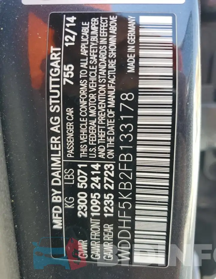 WDDHF5KB2FB133178 Photo# 12