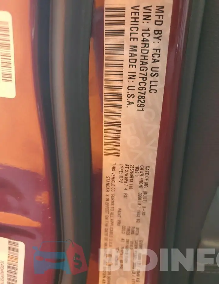 1C4RDHAG7PC678291 Photo# 14
