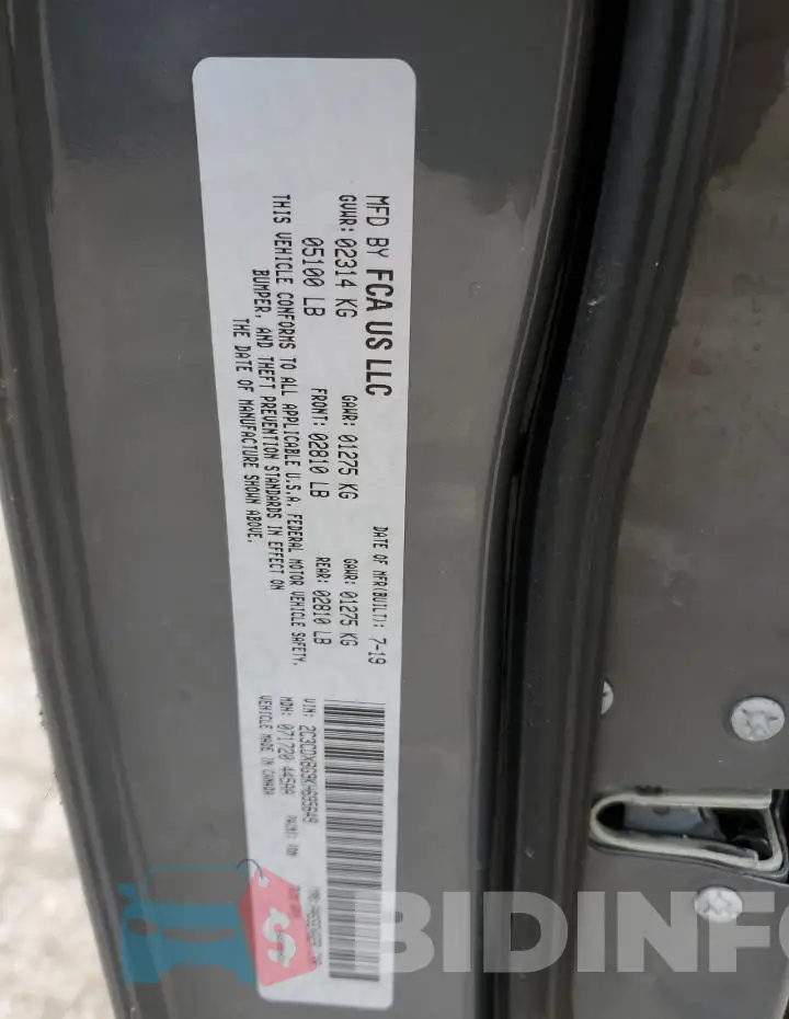2C3CDXBG9KH695649 Photo# 12