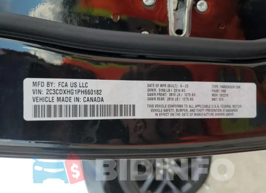 2C3CDXHG1PH660182 Photo# 13