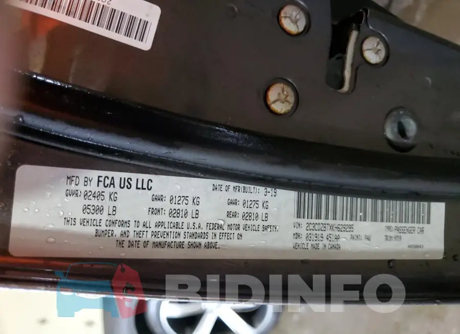 2C3CDZBTXKH629295 Photo# 13