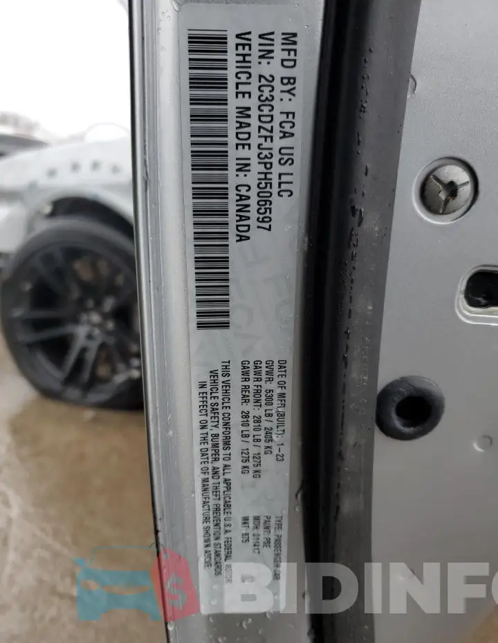 2C3CDZFJ3PH506597 Photo# 13