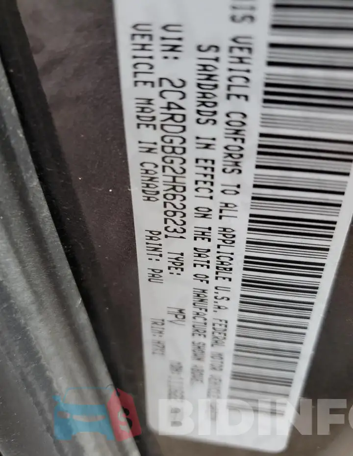 2C4RDGBG2HR626231 Photo# 13