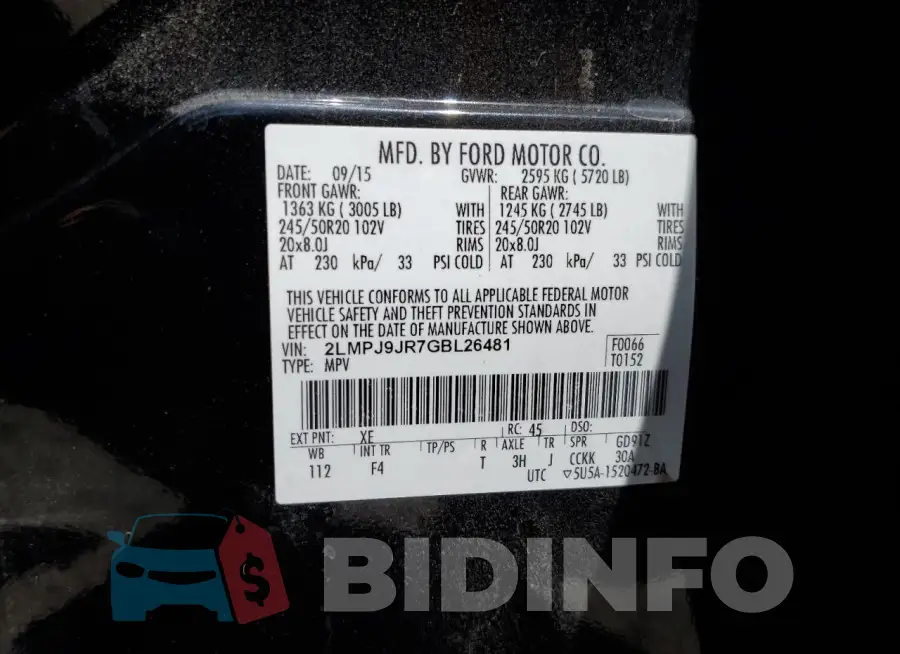 2LMPJ9JR7GBL26481 Photo# 12