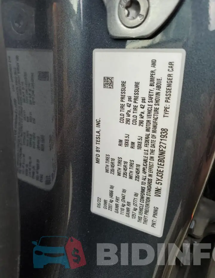 5YJ3E1EB0NF271938 Photo# 12