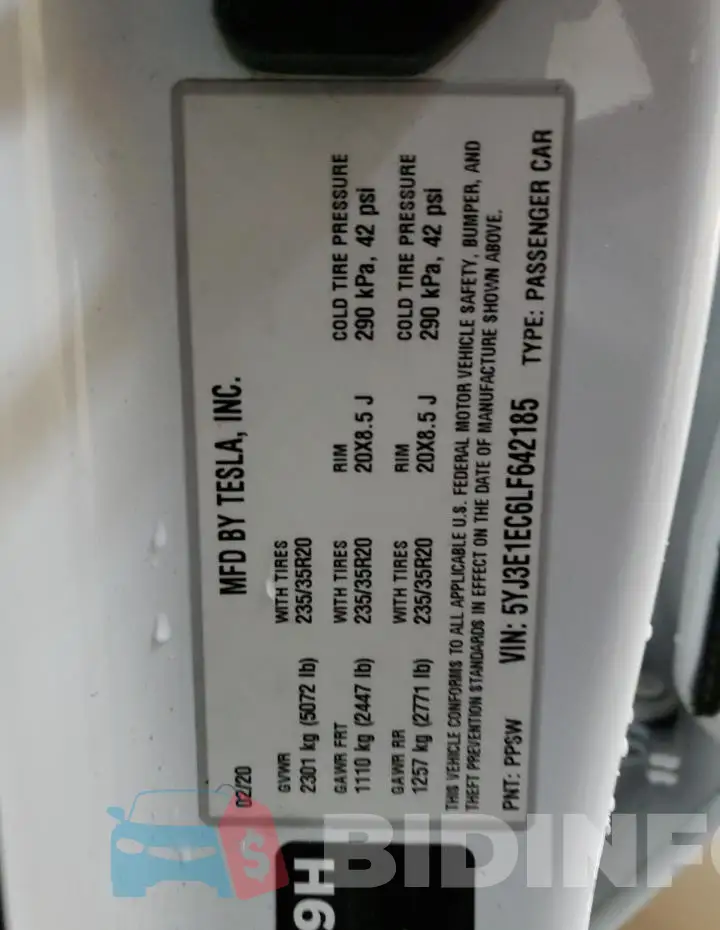 5YJ3E1EC6LF642185 Photo# 12