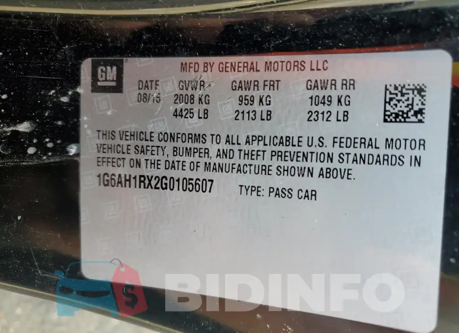 1G6AH1RX2G0105607 Photo# 13