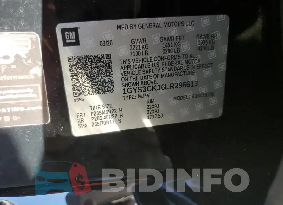 1GYS3CKJ6LR296613 Photo# 13