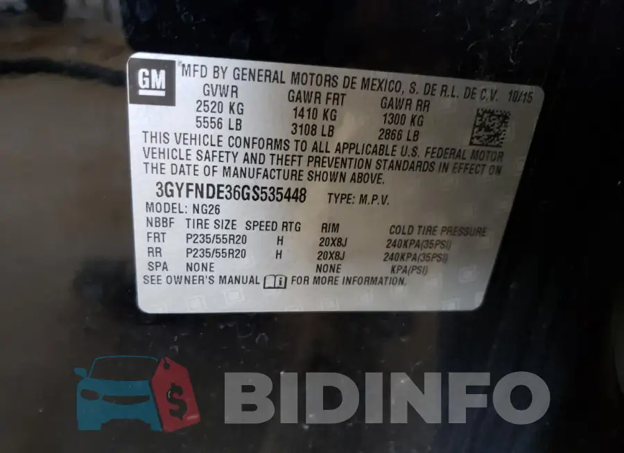 3GYFNDE36GS535448 Photo# 13