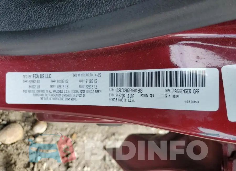 1C3CCCAB7FN704363 Photo# 13