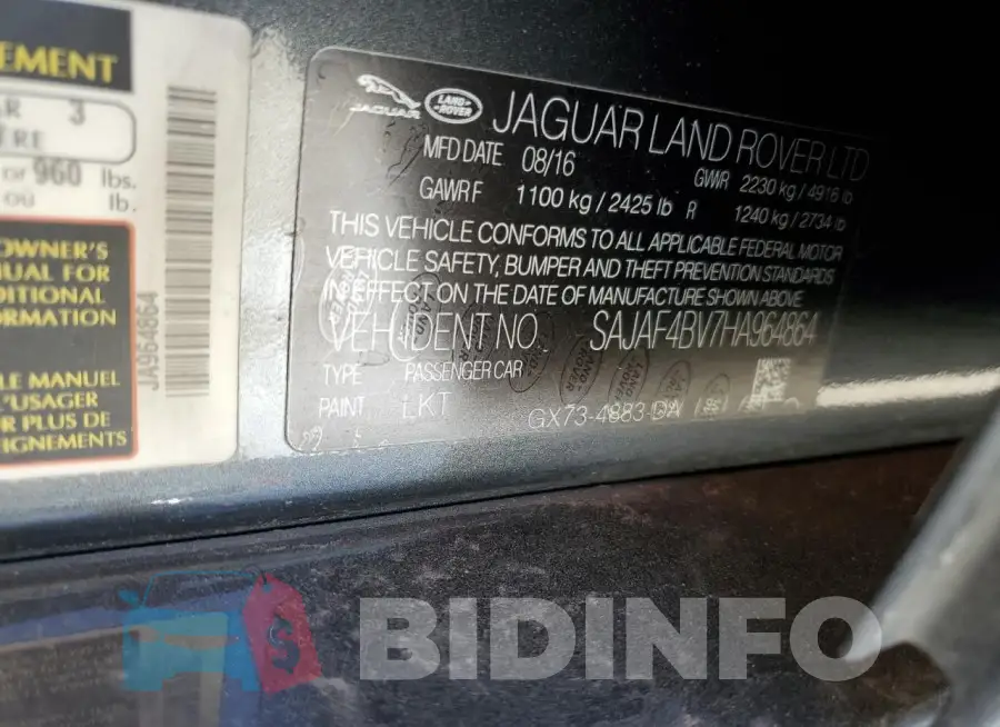 SAJAF4BV7HA964864 Photo# 13