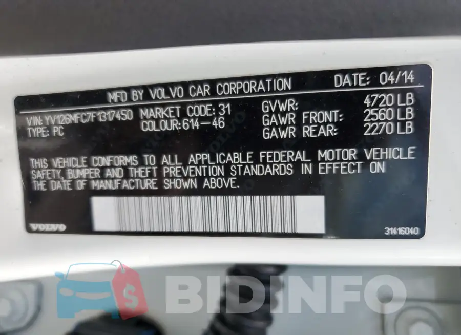 YV126MFC7F1317450 Photo# 12