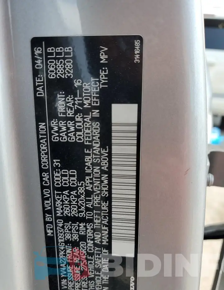 YV4A22PK4G1093740 Photo# 13