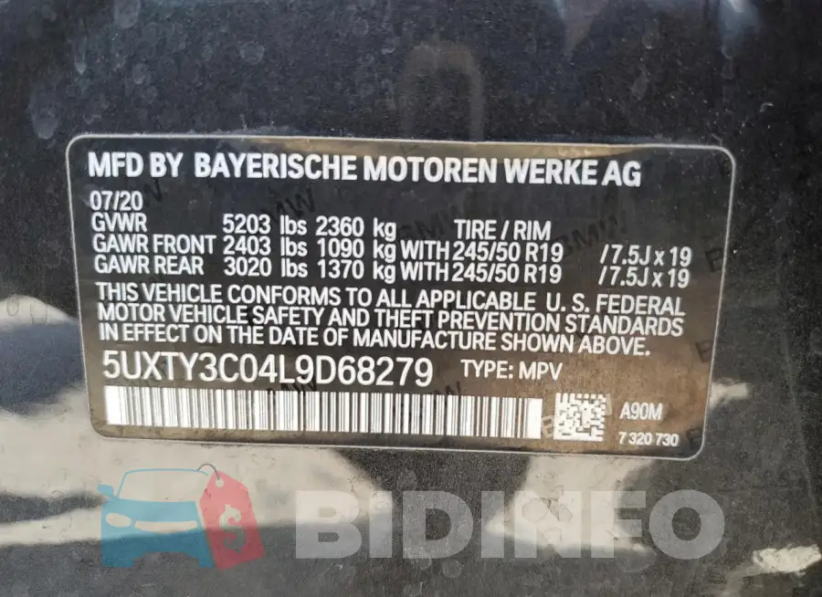 5UXTY3C04L9D68279 Photo# 13