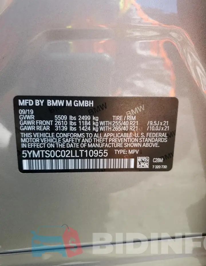 5YMTS0C02LLT10955 Photo# 13