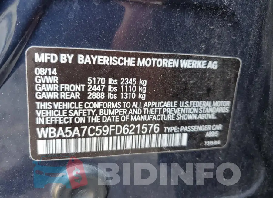 WBA5A7C59FD621576 Photo# 12