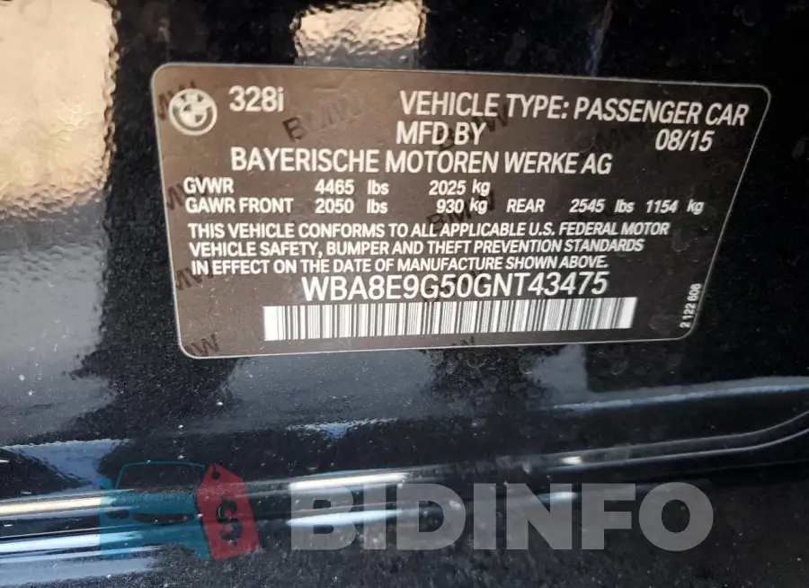 WBA8E9G50GNT43475 Photo# 12