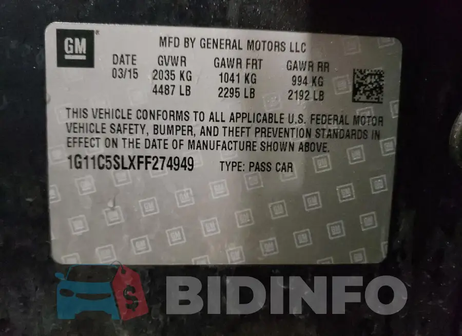 1G11C5SLXFF274949 Photo# 12