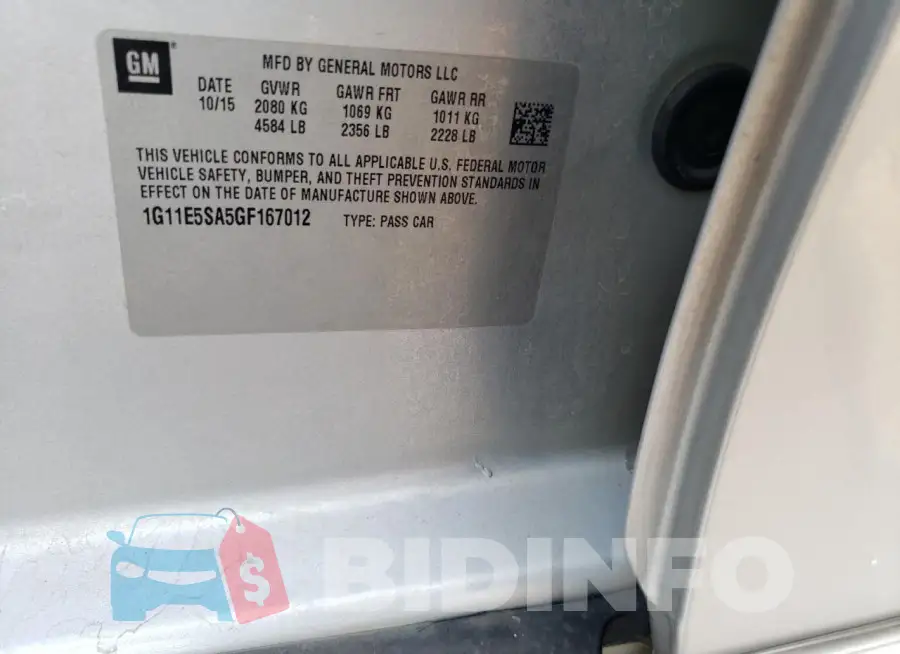 1G11E5SA5GF167012 Photo# 12