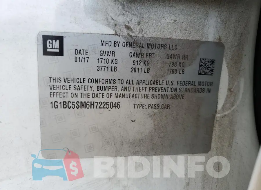 1G1BC5SM6H7225046 Photo# 12