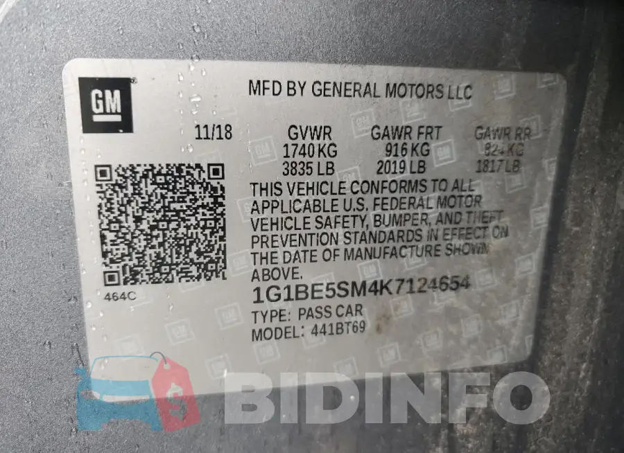 1G1BE5SM4K7124654 Photo# 12