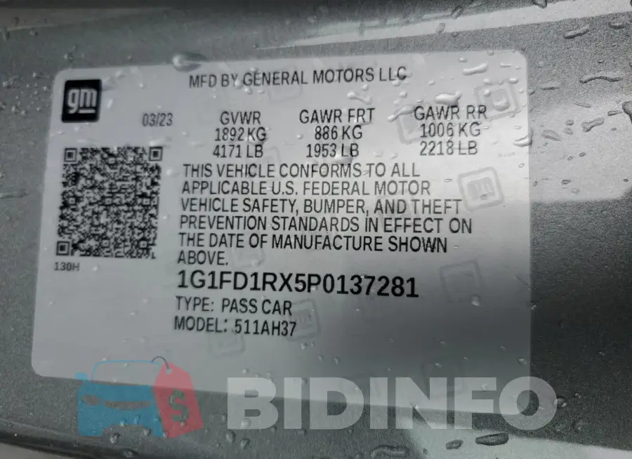 1G1FD1RX5P0137281 Photo# 13