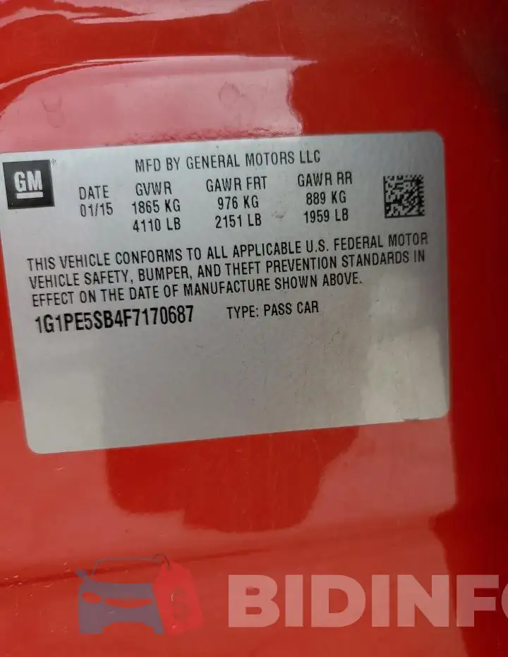 1G1PE5SB4F7170687 Photo# 12