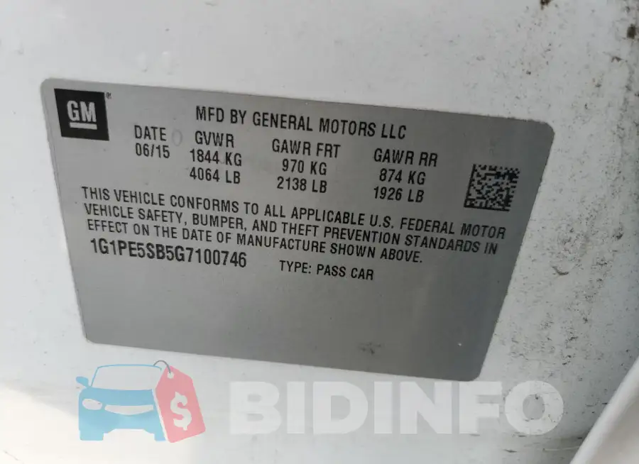 1G1PE5SB5G7100746 Photo# 13