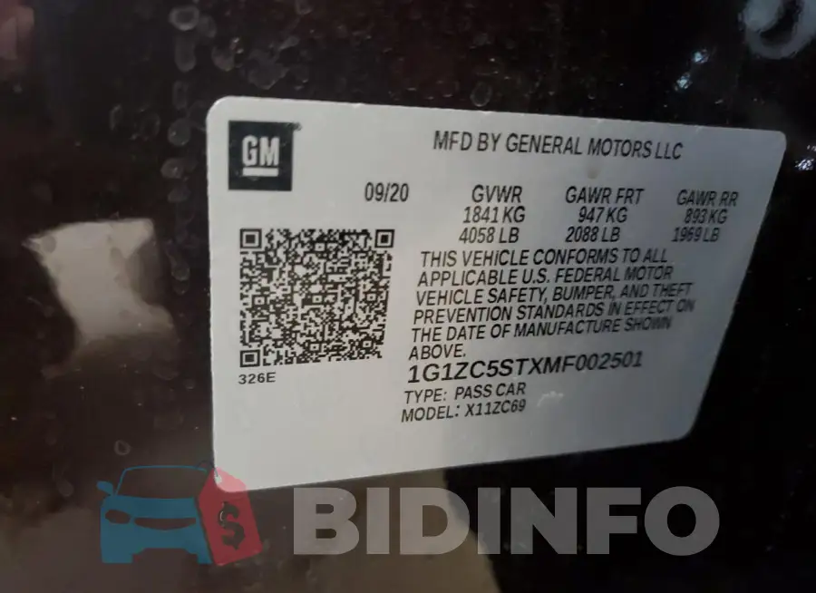 1G1ZC5STXMF002501 Photo# 12