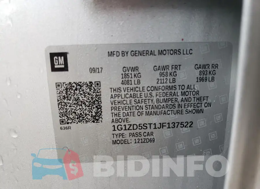 1G1ZD5ST1JF137522 Photo# 12