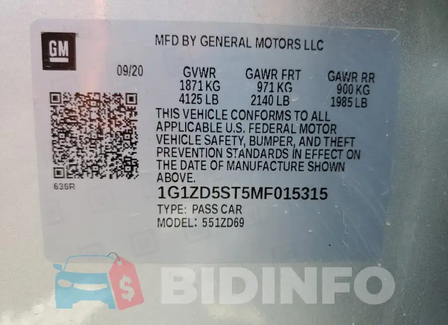 1G1ZD5ST5MF015315 Photo# 12