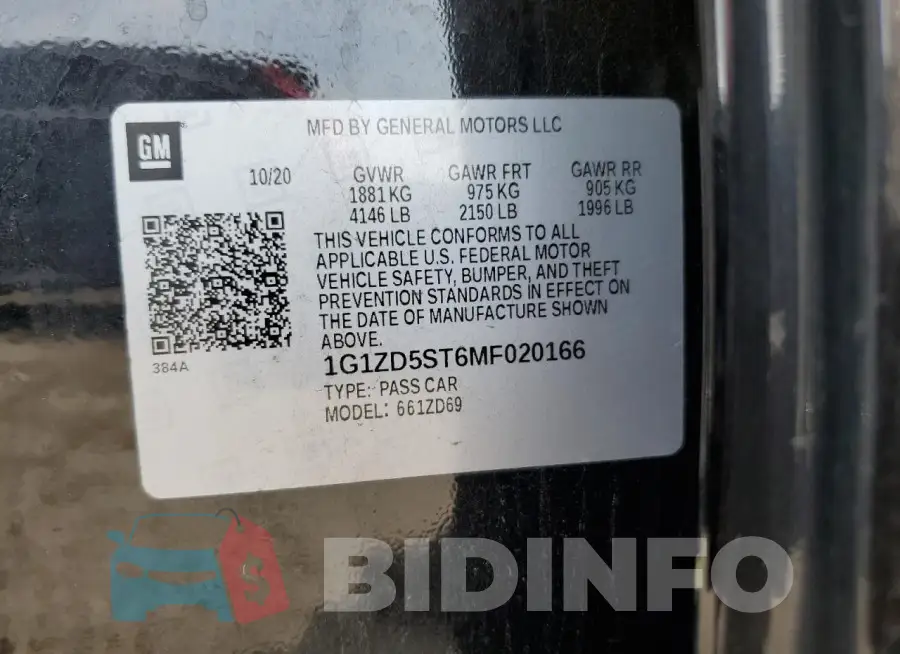 1G1ZD5ST6MF020166 Photo# 12