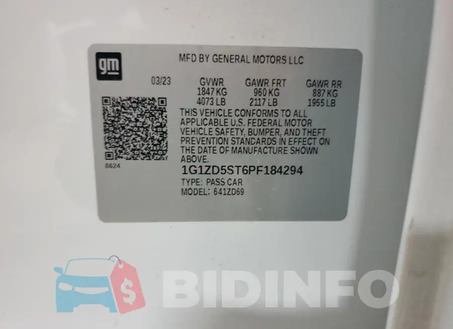 1G1ZD5ST6PF184294 Photo# 13