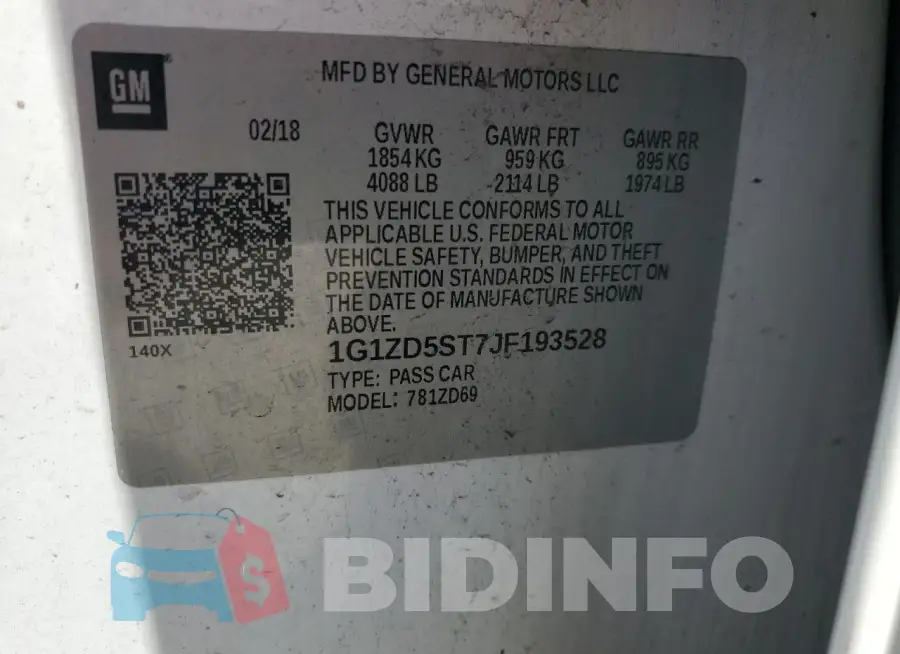 1G1ZD5ST7JF193528 Photo# 12