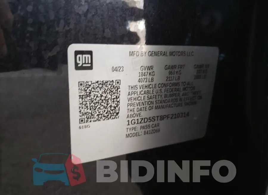 1G1ZD5ST8PF210314 Photo# 12