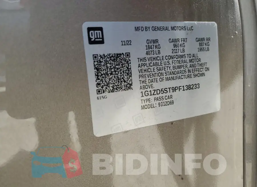1G1ZD5ST9PF138233 Photo# 12