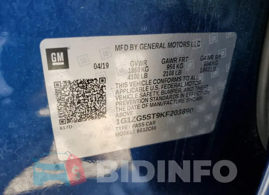 1G1ZG5ST9KF203890 Photo# 12