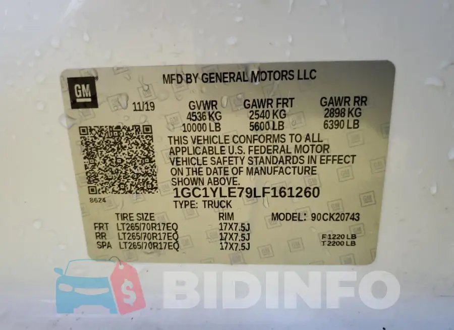 1GC1YLE79LF161260 Photo# 12