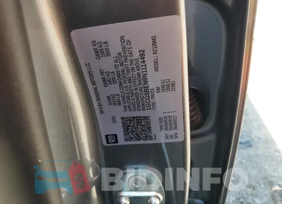 1GCGSBEN9N1114492 Photo# 12