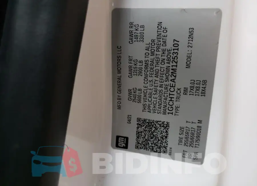1GCHTCEA2M1253107 Photo# 12