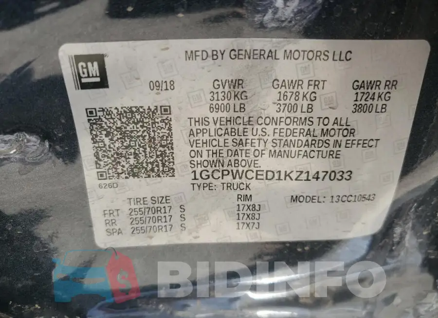1GCPWCED1KZ147033 Photo# 12