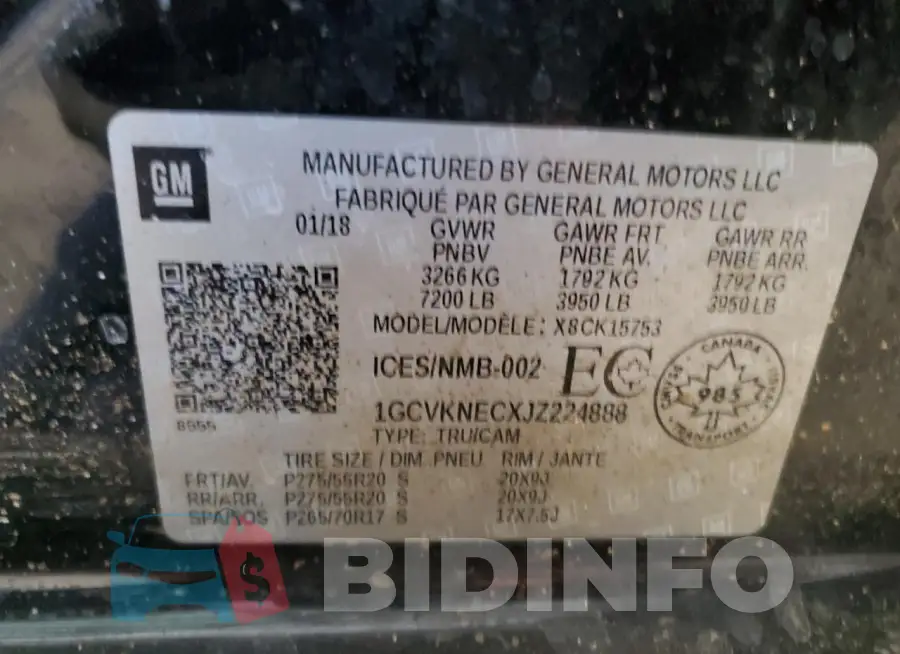 1GCVKNECXJZ224888 Photo# 12