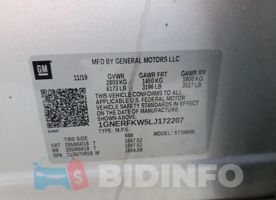 1GNERFKW5LJ172207 Photo# 13