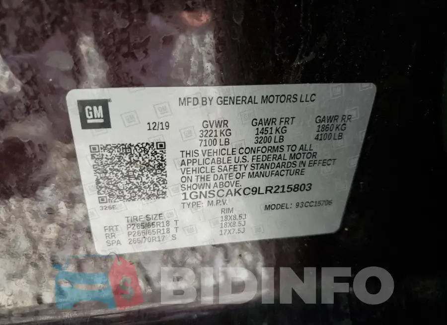 1GNSCAKC9LR215803 Photo# 13