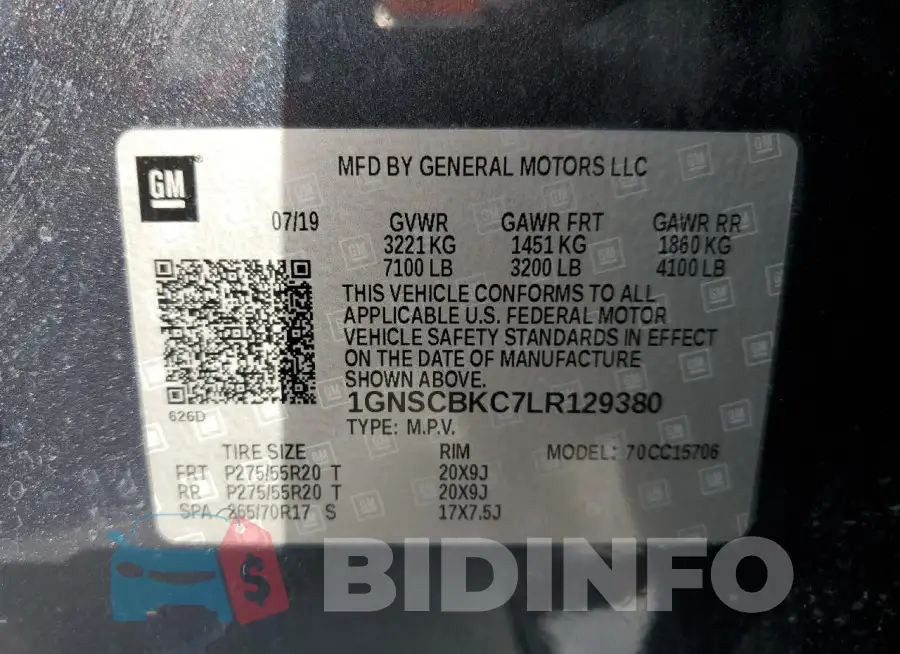 1GNSCBKC7LR129380 Photo# 13