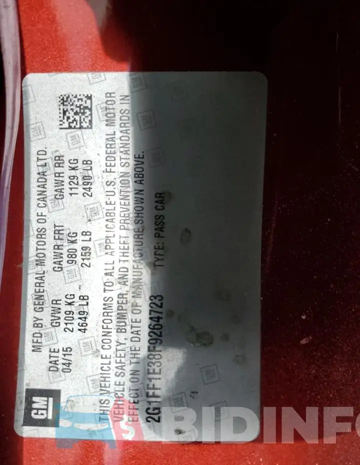 2G1FF1E38F9264723 Photo# 13