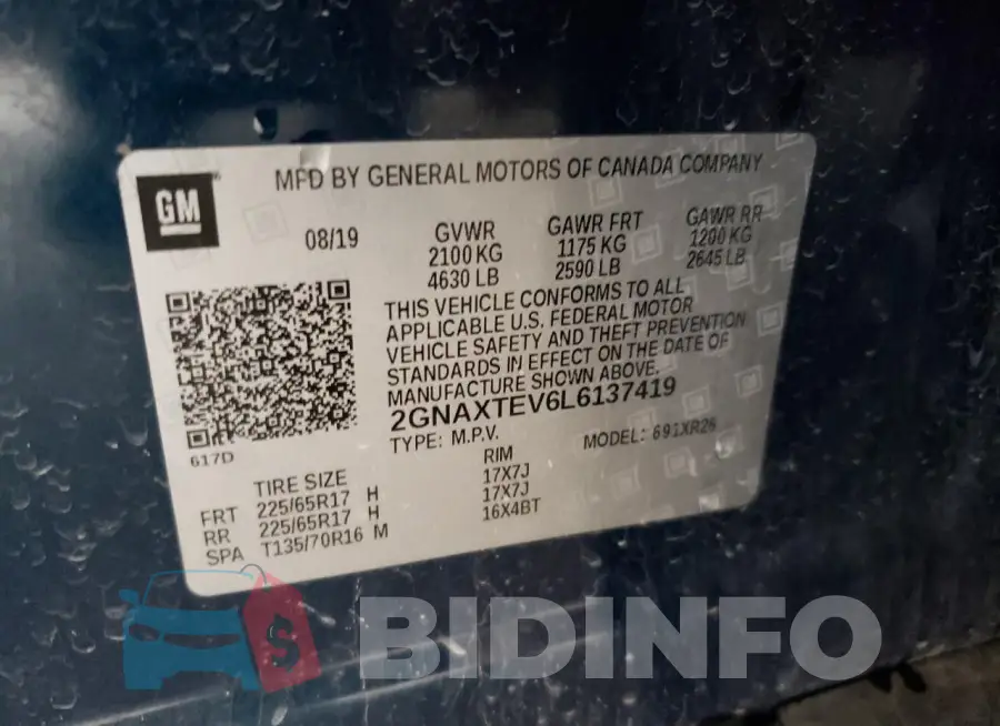 2GNAXTEV6L6137419 Photo# 13